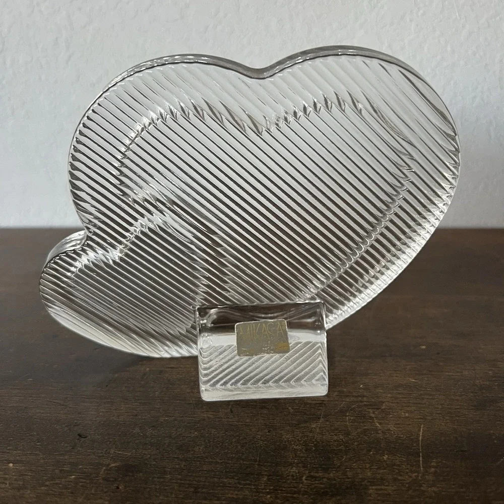 Mikasa Double‎ Heart Crystal Picture Frame - Hearts Photo Frame Made In Japan